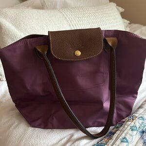 purple longchamp bag